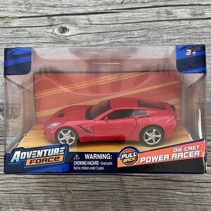 Maisto Adventure Force 1:24 Die-Cast Red Corvette Pull Back Power Racer Unopened